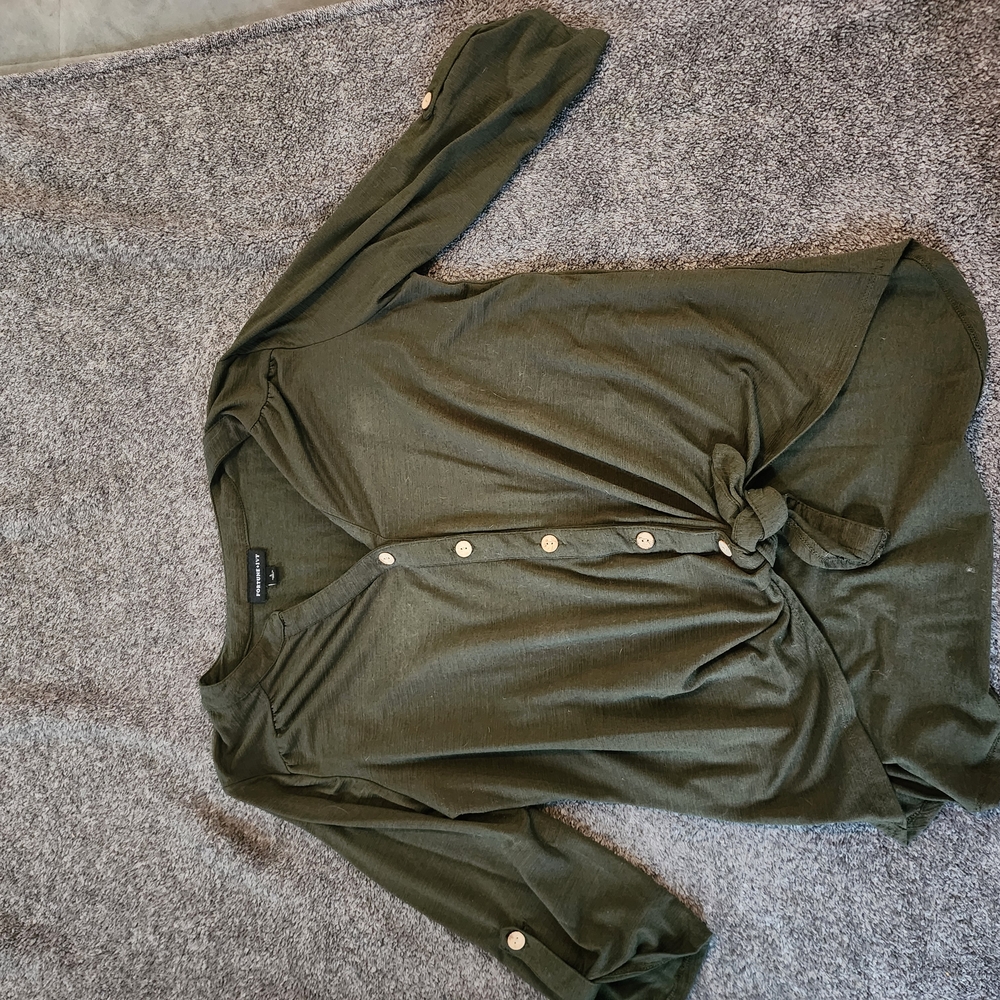 Olive Button Down Shirt